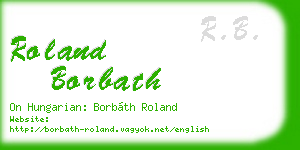 roland borbath business card