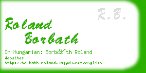 roland borbath business card